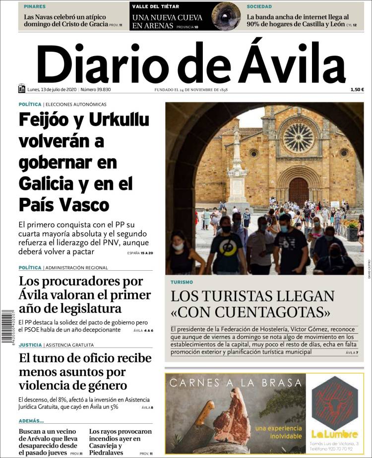 Portada de Diario de Ávila (España)