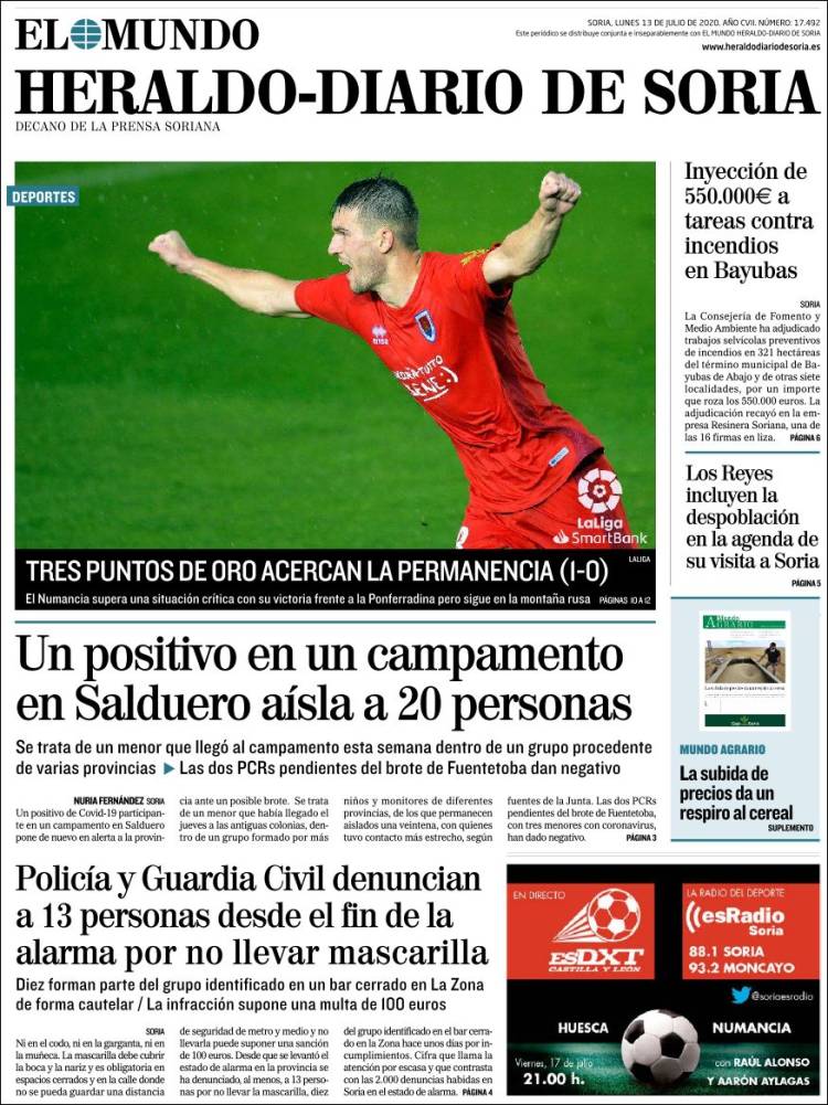 Portada de Diario de Soria (España)