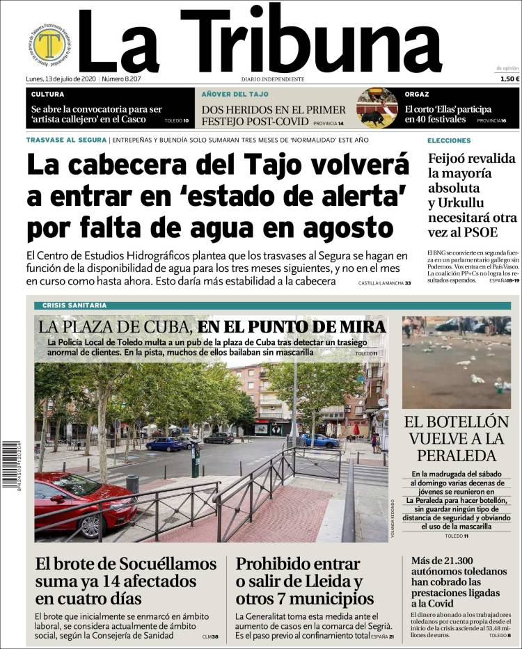 Portada de La Tribuna de Toledo (España)