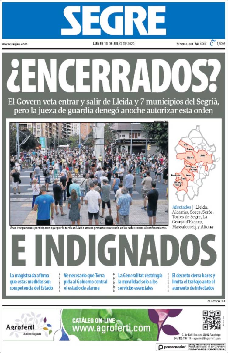 Portada de Segre  (España)