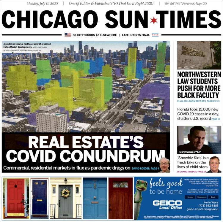 Portada de Chicago Sun-Times (USA)