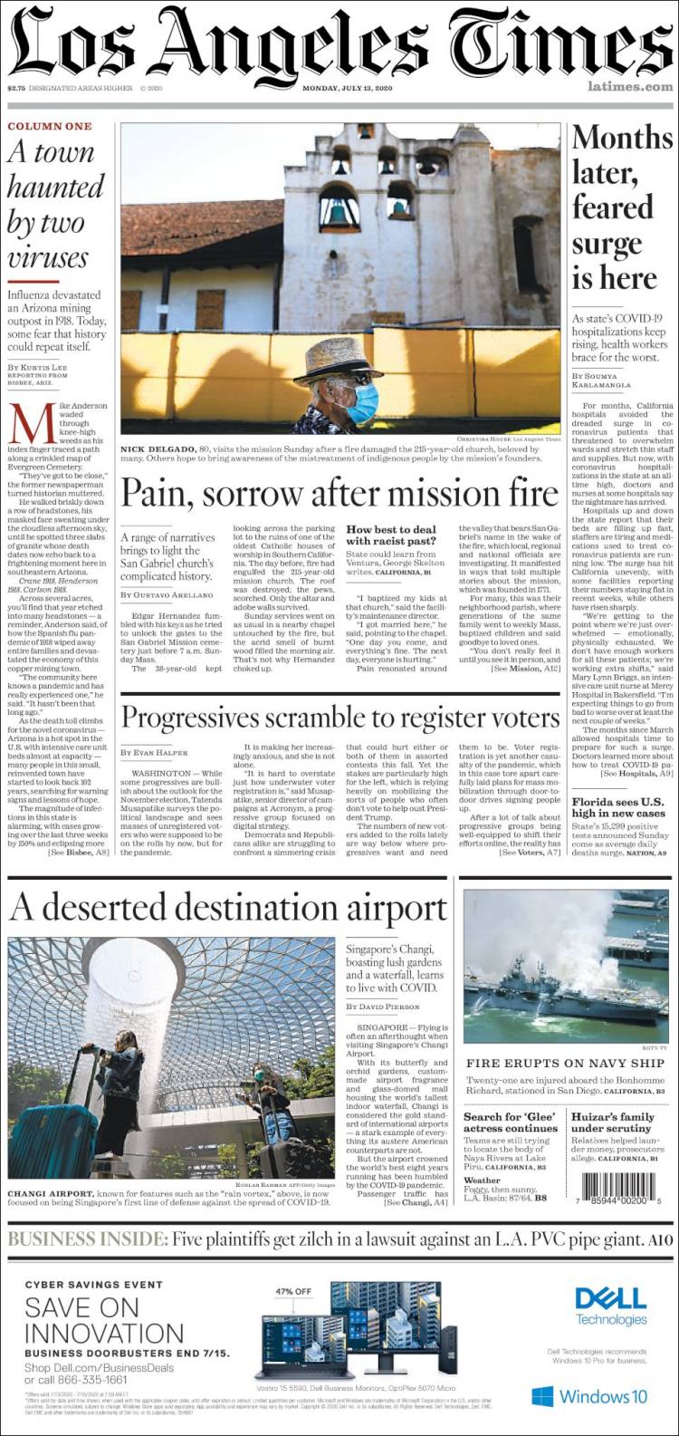 Portada de Los Angeles Times (USA)