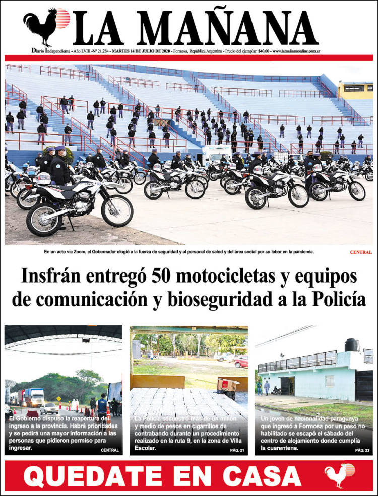 Portada de Diario La Mañana (Argentina)