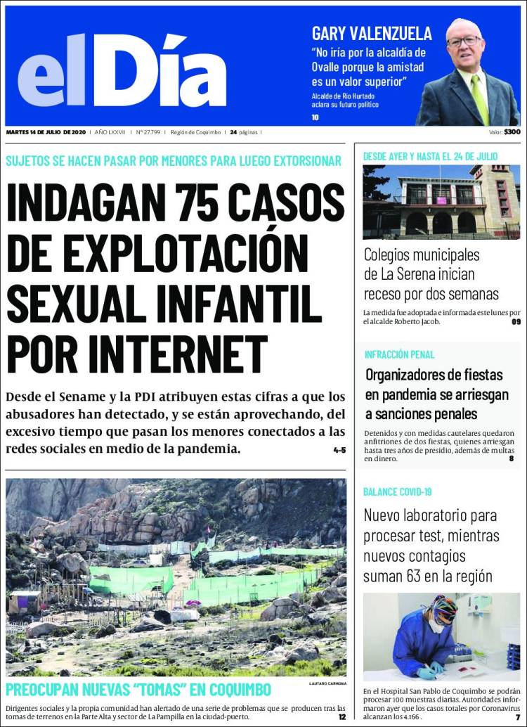 Portada de El Día (Chile)