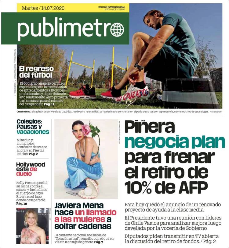 Portada de Publimetro (Chile)