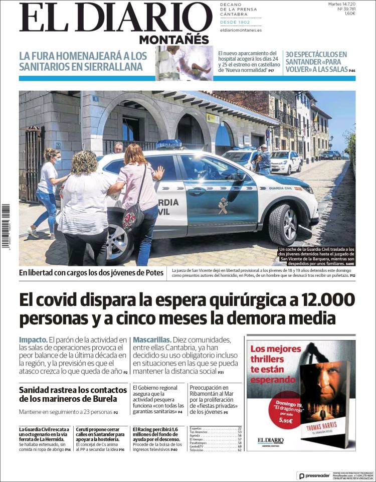 Portada de El Diario Montañés (Espa&ntilde;a)