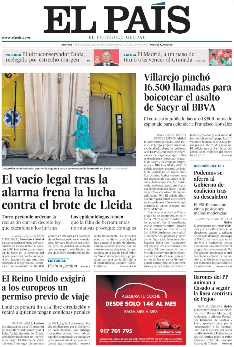 Portada de El País (Espa&ntilde;a)