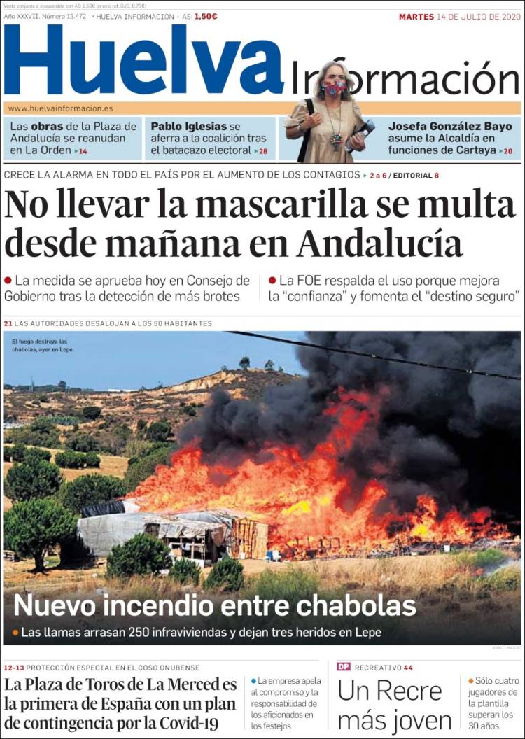 Portada de Huelva Información (Espa&ntilde;a)