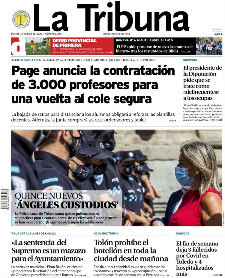 Portada de La Tribuna de Toledo (Espa&ntilde;a)