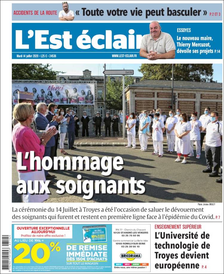 Portada de L'Est Eclair (Francia)