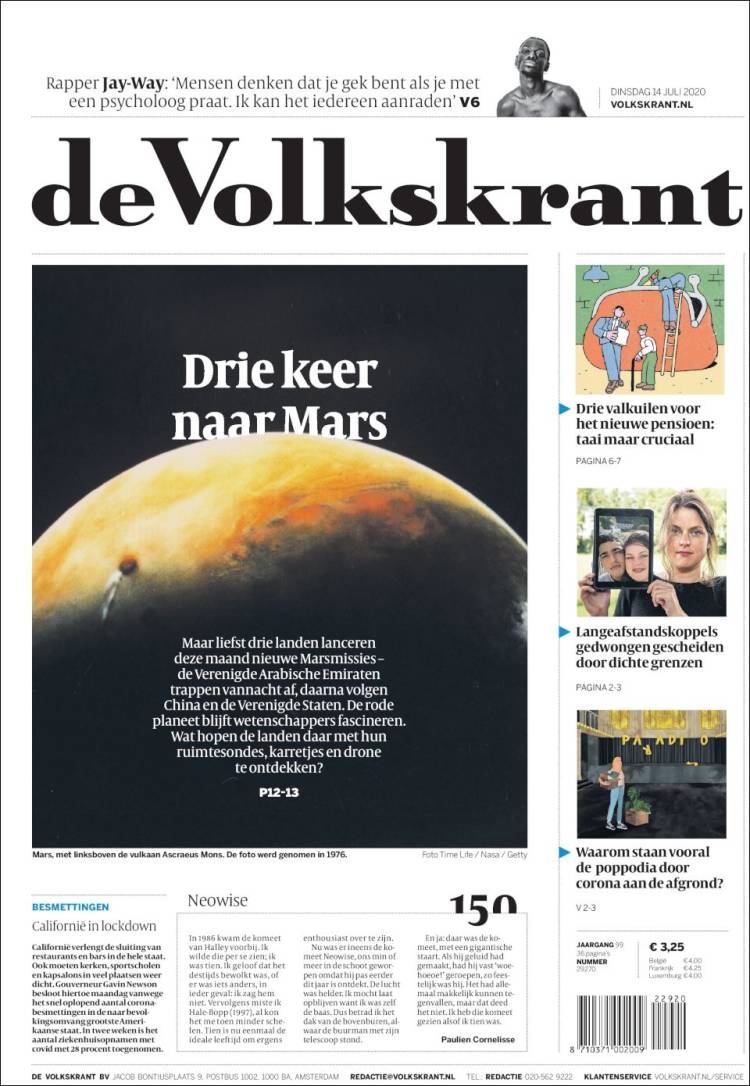 Portada de De Volkskrant (Pa&iacute;ses Bajos)