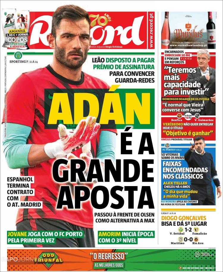 Portada de Record (Portugal)