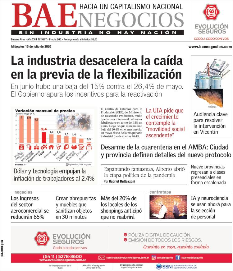 Portada de Buenos Aires Económico (Argentina)