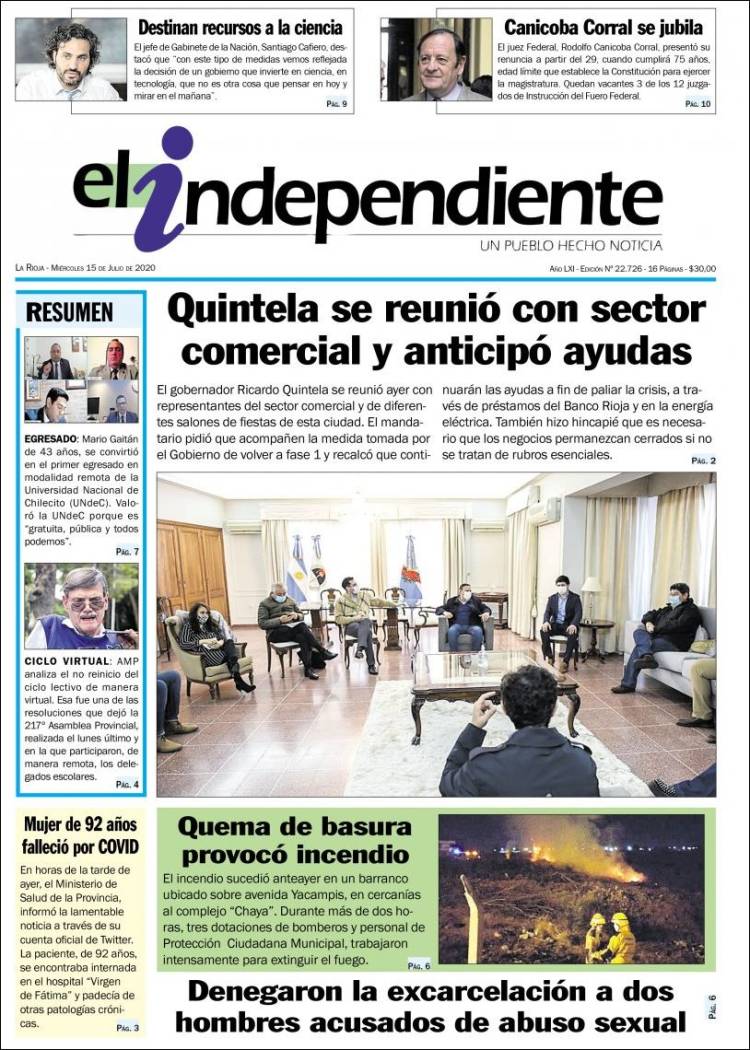 Portada de El Independiente (Argentina)