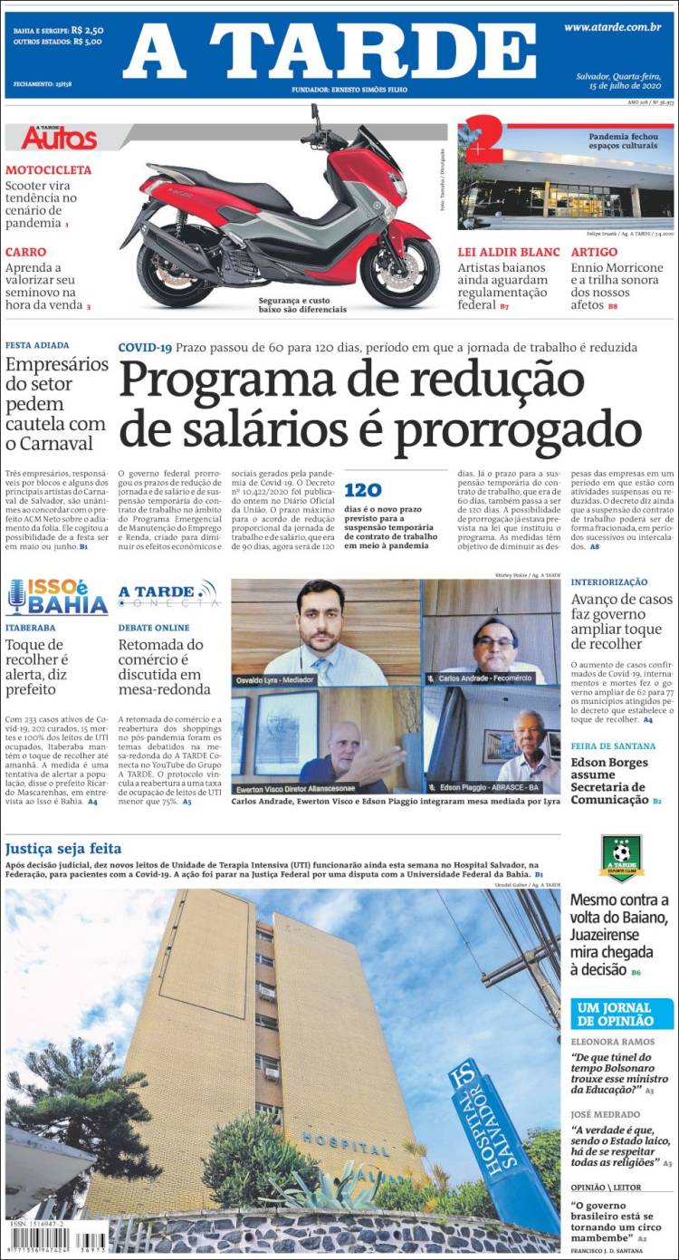 Portada de Diário A Tarde (Brasil)