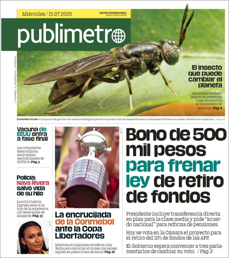 Portada de Publimetro (Chile)