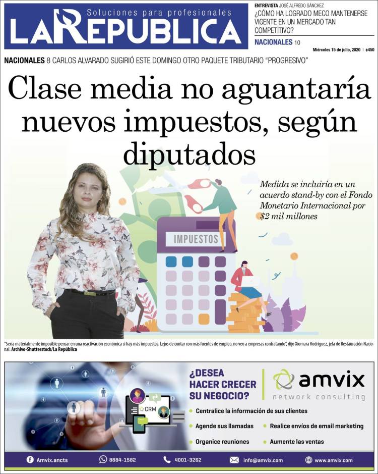 Portada de La República (Costa Rica)