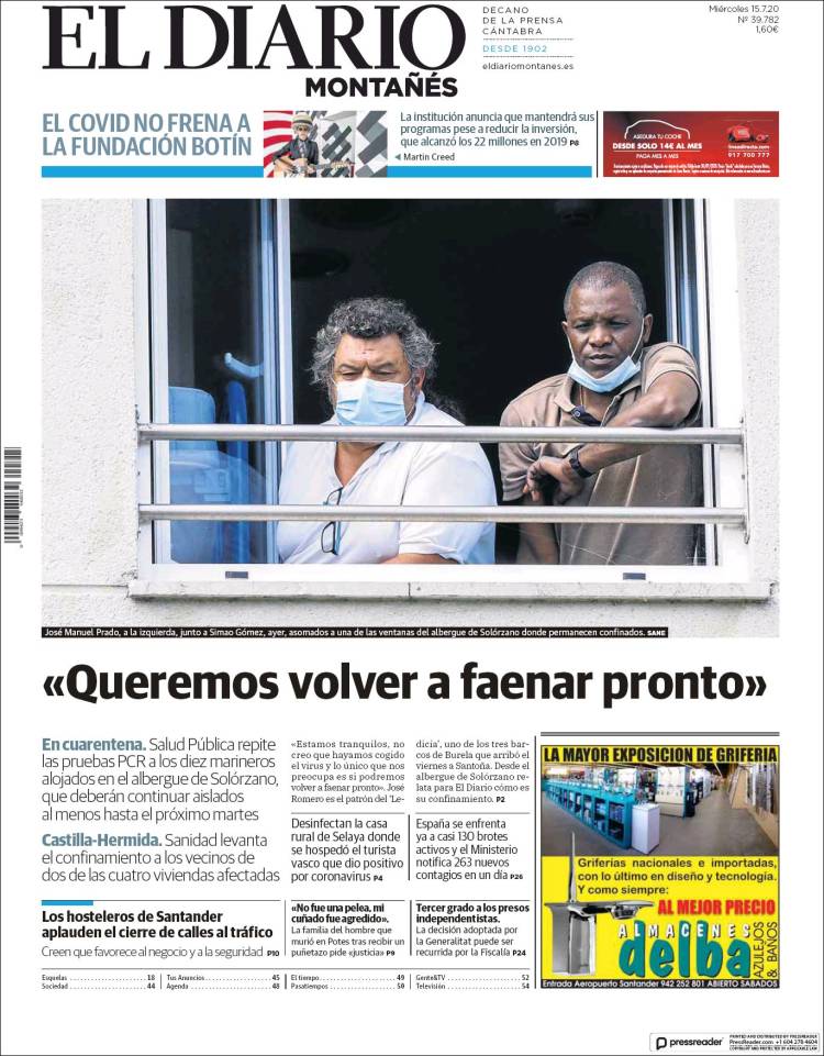 Portada de El Diario Montañés (Espa&ntilde;a)