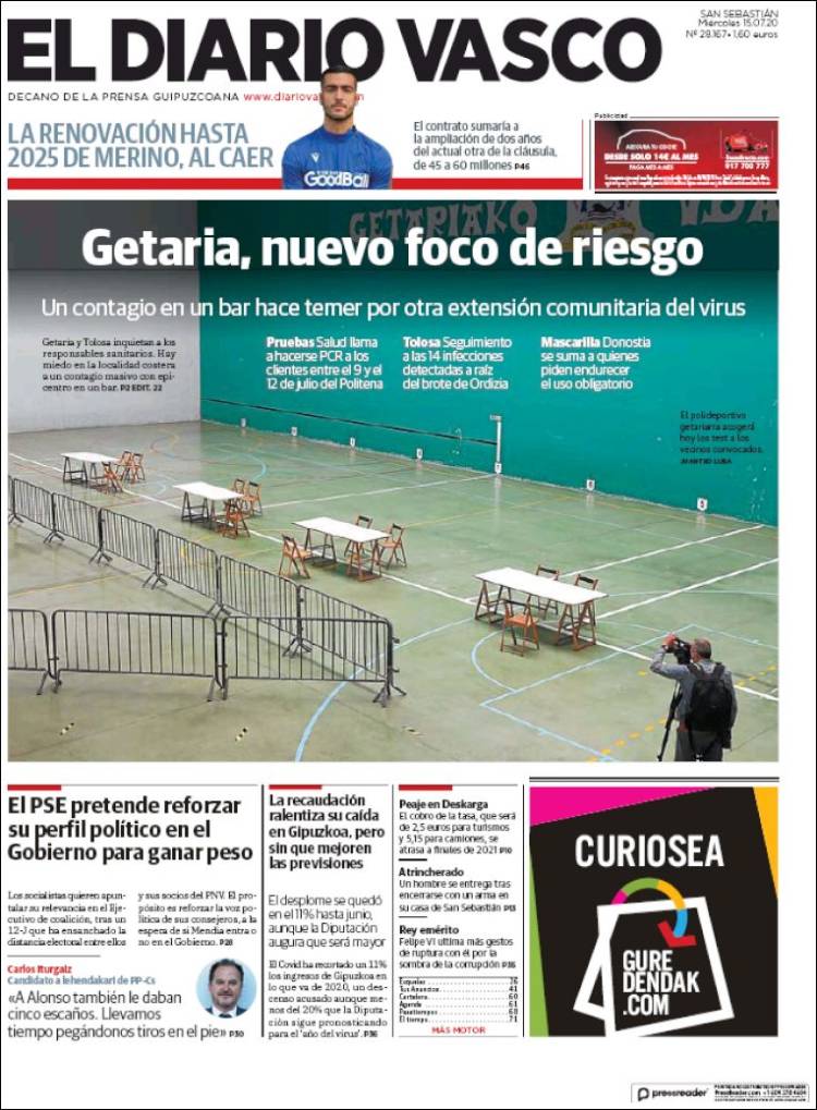 Portada de Diario Vasco (Espa&ntilde;a)