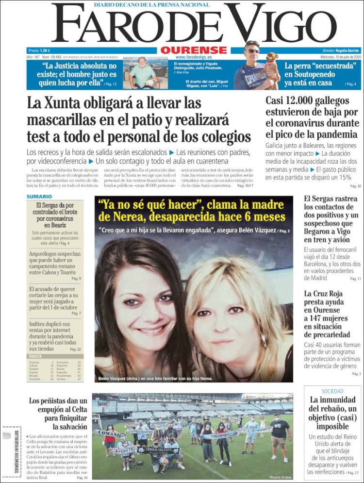 Portada de El Faro de Vigo - Ourense (Espa&ntilde;a)