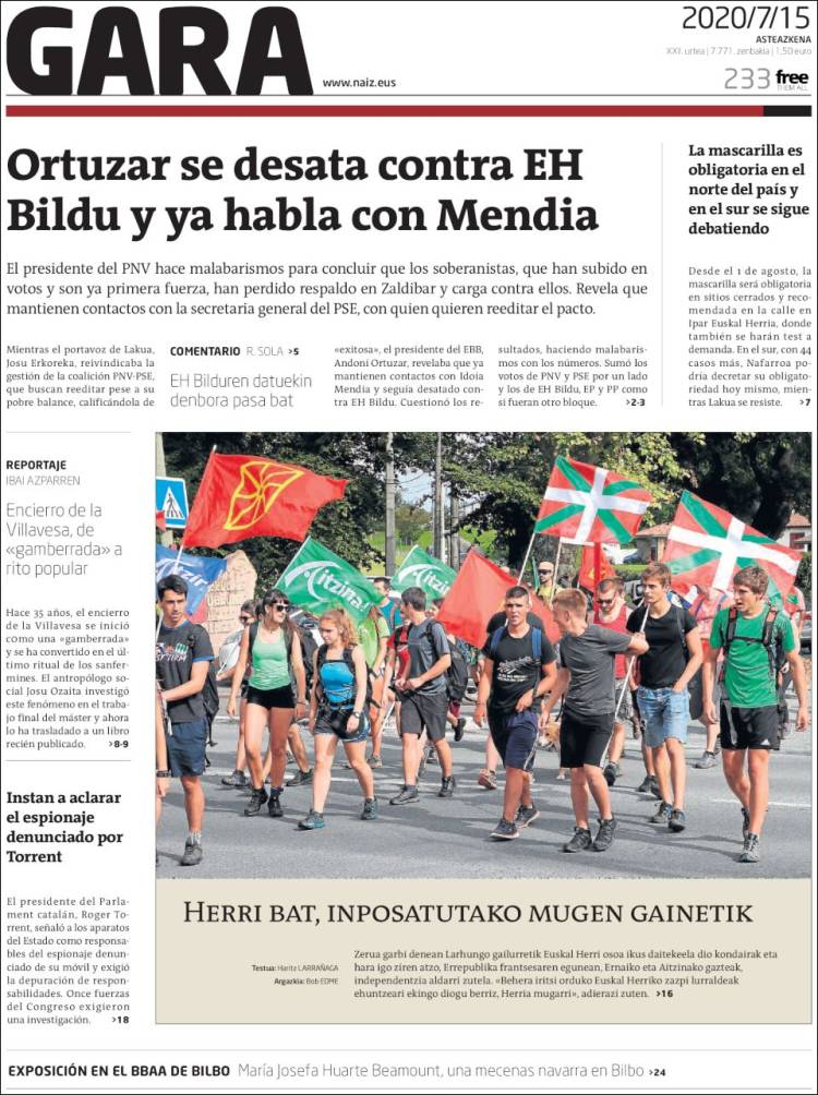 Portada de Gara (Espa&ntilde;a)