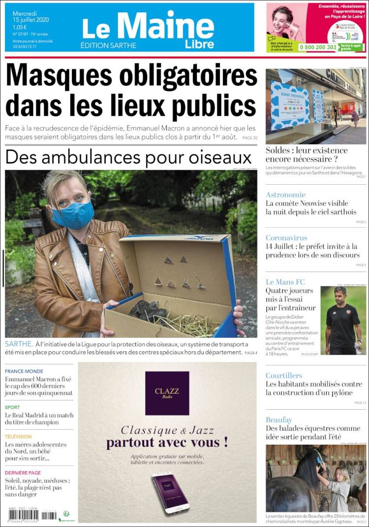 Portada de Le Maine Libre (Francia)
