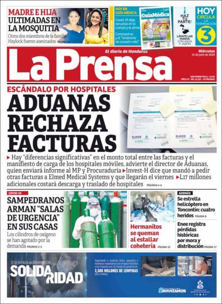 Portada de La Prensa (Honduras)
