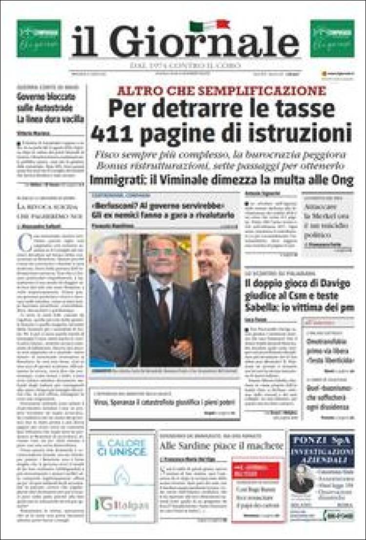 Portada de Il Tempo (Italia)