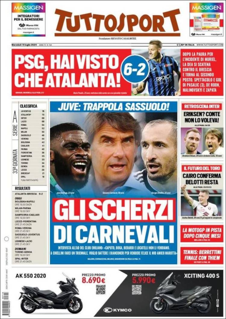 Portada de Tuttosport (Italia)