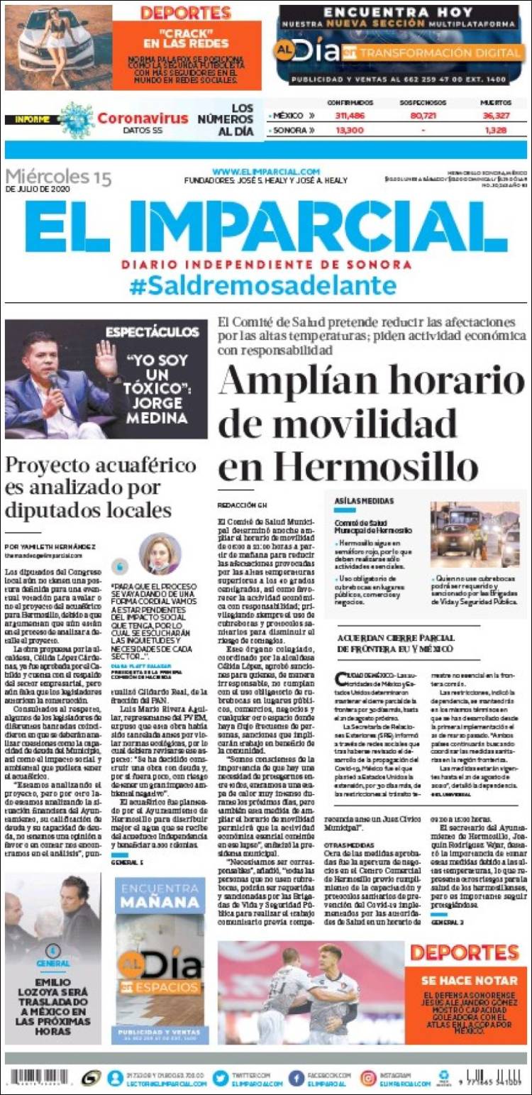 Portada de El Imparcial (M&eacute;xico)