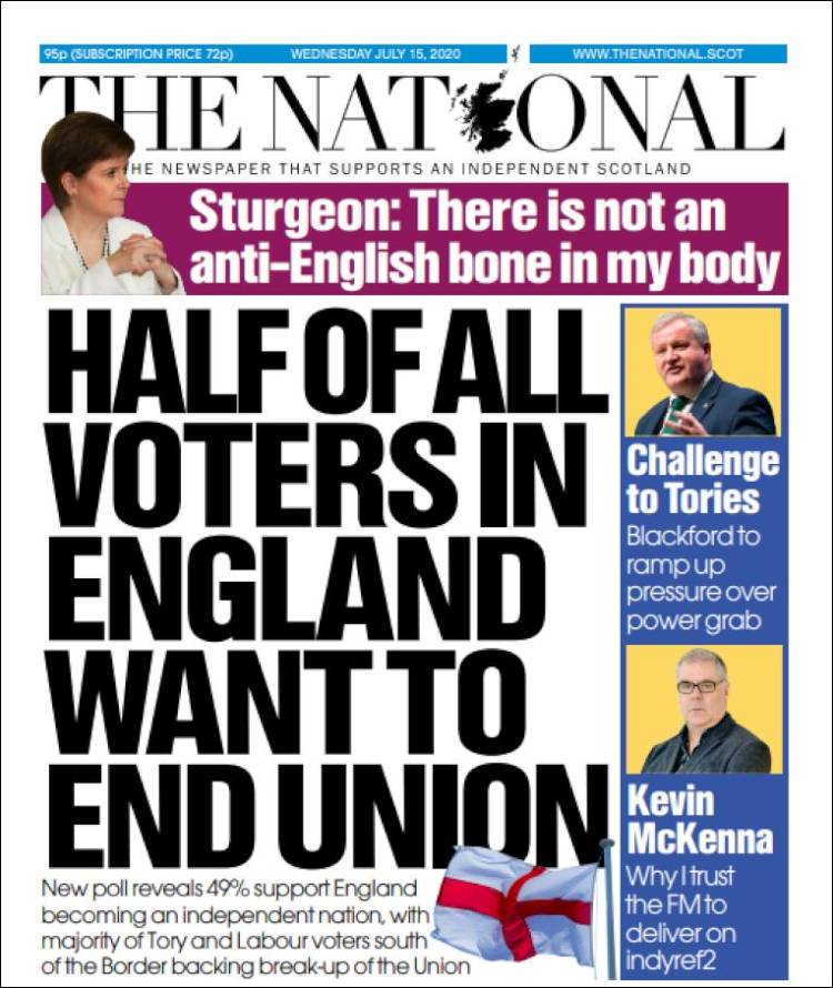 Portada de The National (Reino Unido)