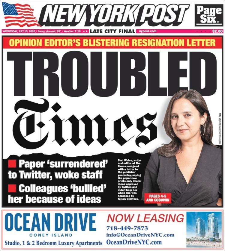 Portada de New York Post (USA)