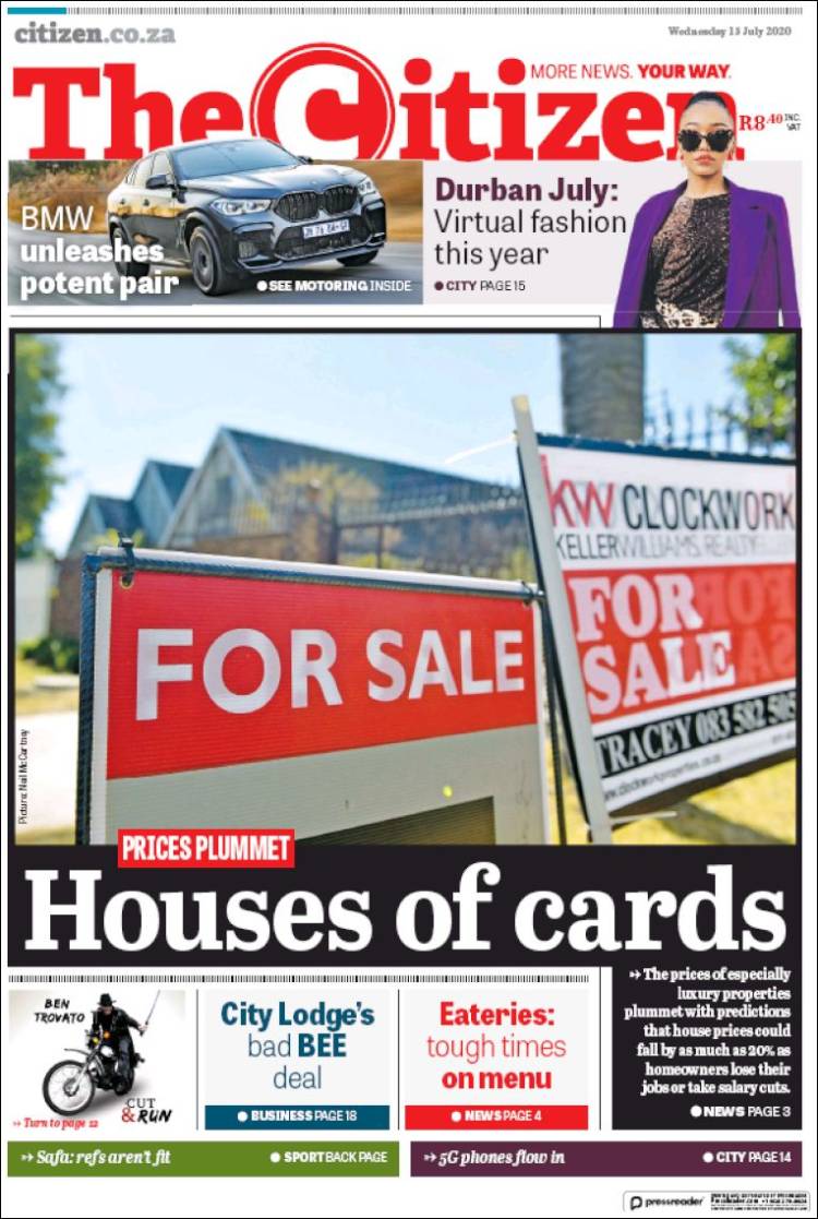 Portada de The Citizen (Sud&aacute;frica)