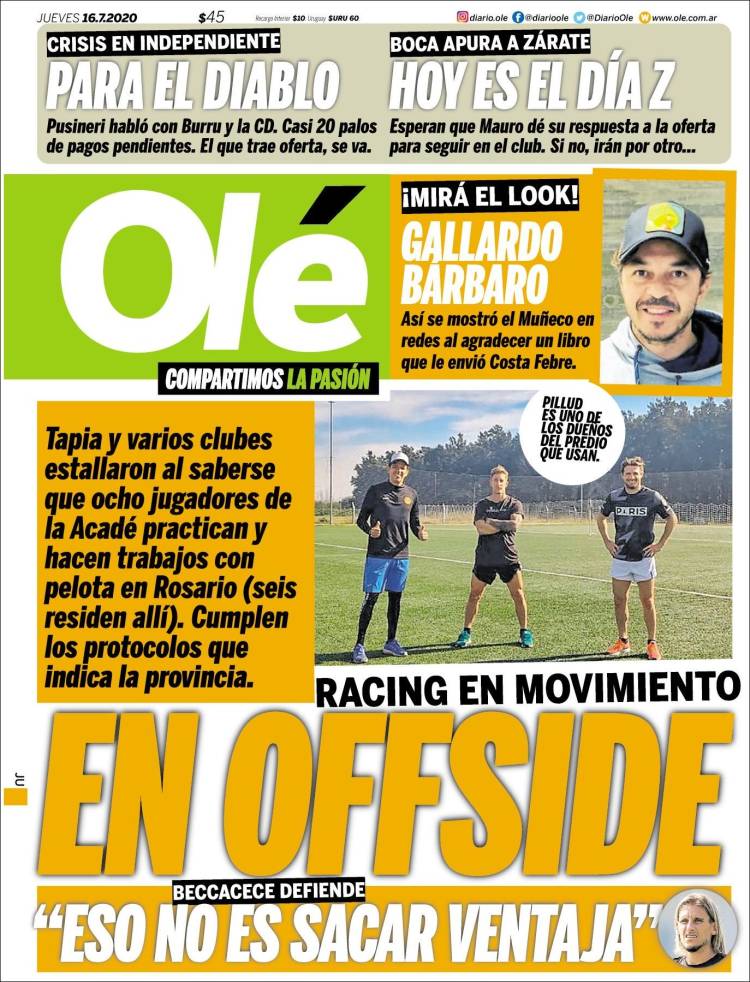 Portada de Olé (Argentina)