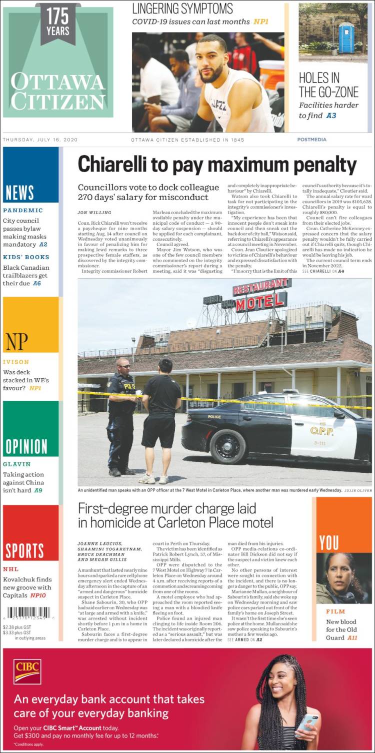 Portada de Ottawa Citizen (Canada)