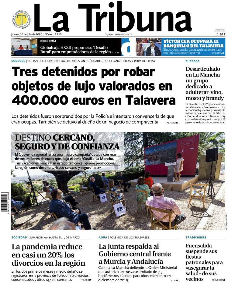 Portada de La Tribuna de Toledo (Espa&ntilde;a)