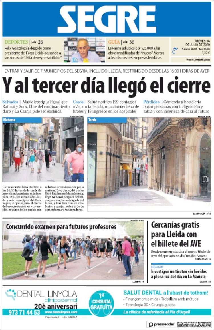 Portada de Segre  (Espa&ntilde;a)