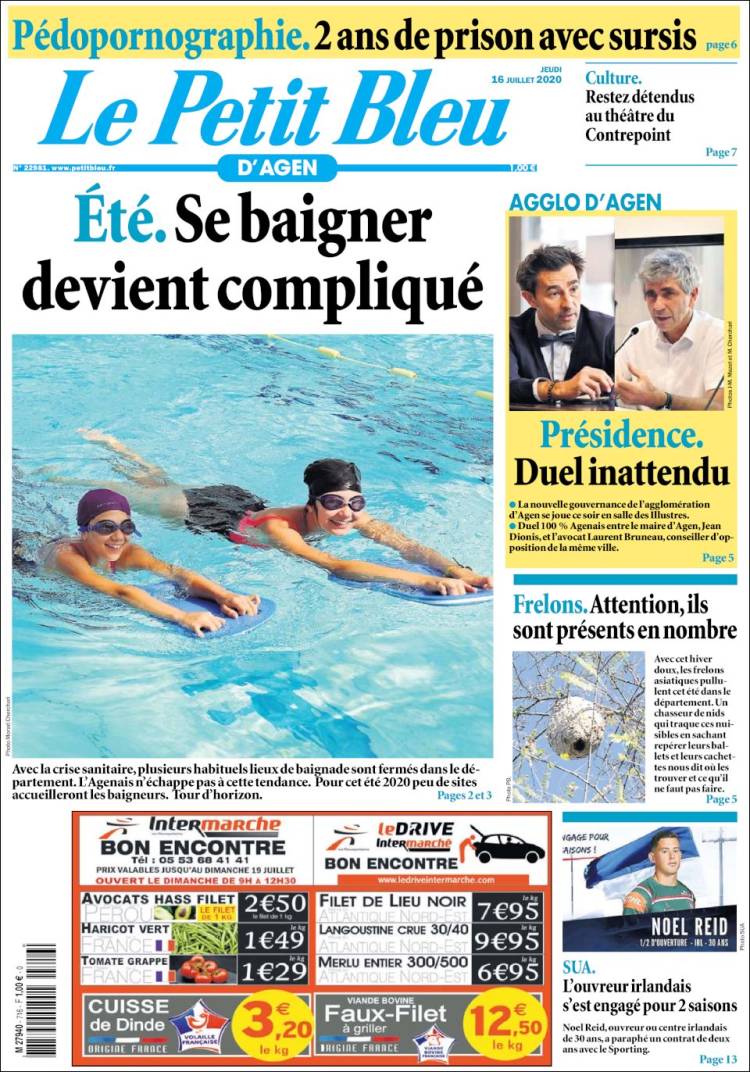 Portada de Le Petit Bleu (Francia)