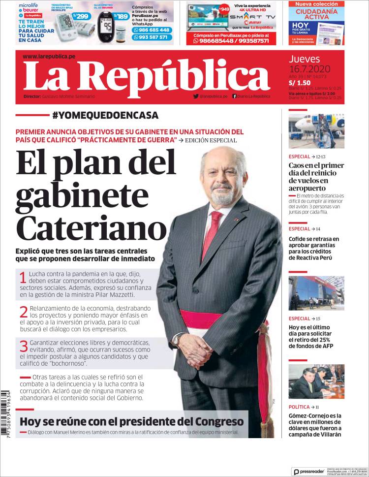 Portada de La Republica (Per&uacute;)