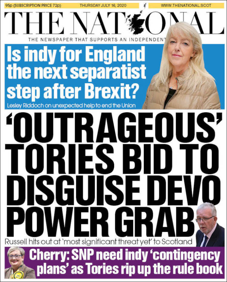 Portada de The National (Reino Unido)