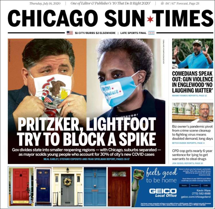 Portada de Chicago Sun-Times (USA)