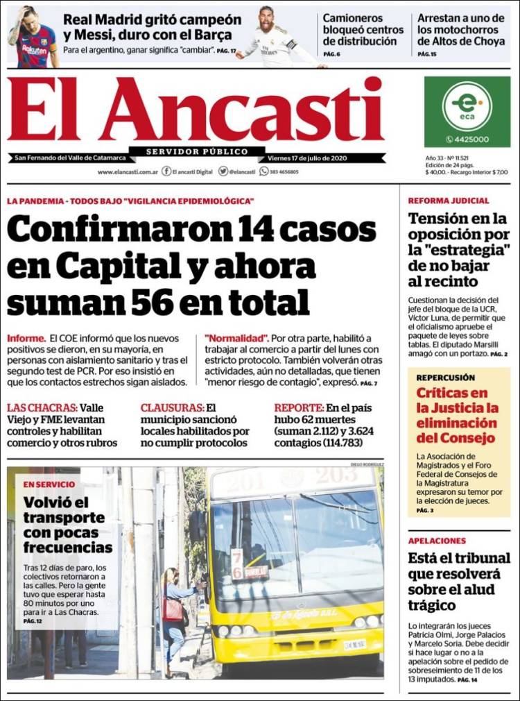 Portada de El Ancasti (Argentina)