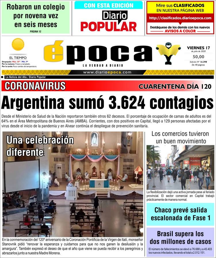 Portada de Diario Época (Argentina)