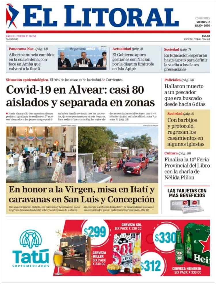 Portada de El Litoral Corrientes (Argentina)