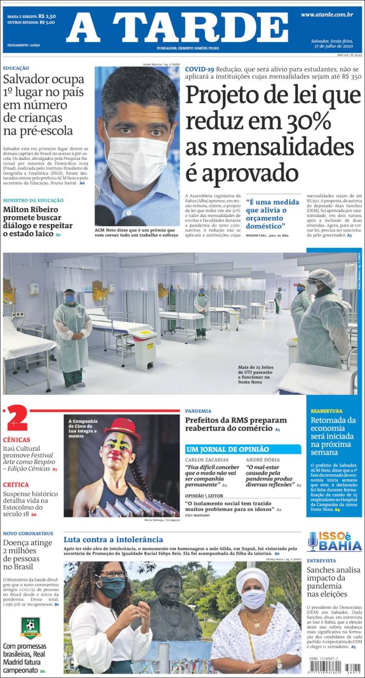 Portada de Diário A Tarde (Brasil)