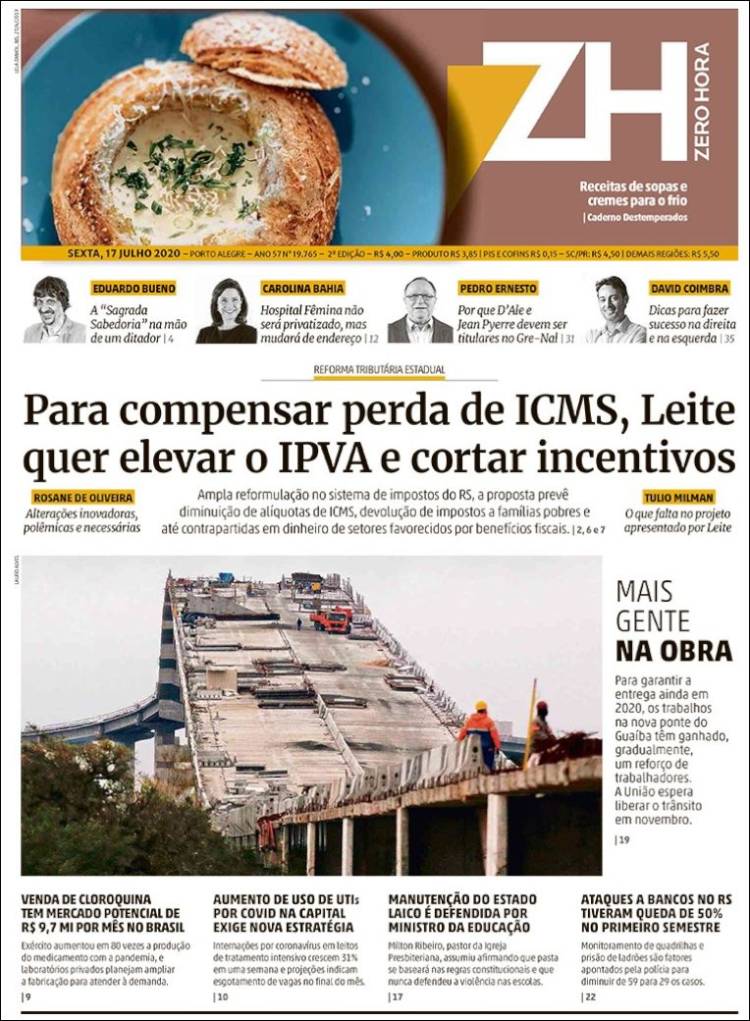 Portada de Zero Hora (Brasil)