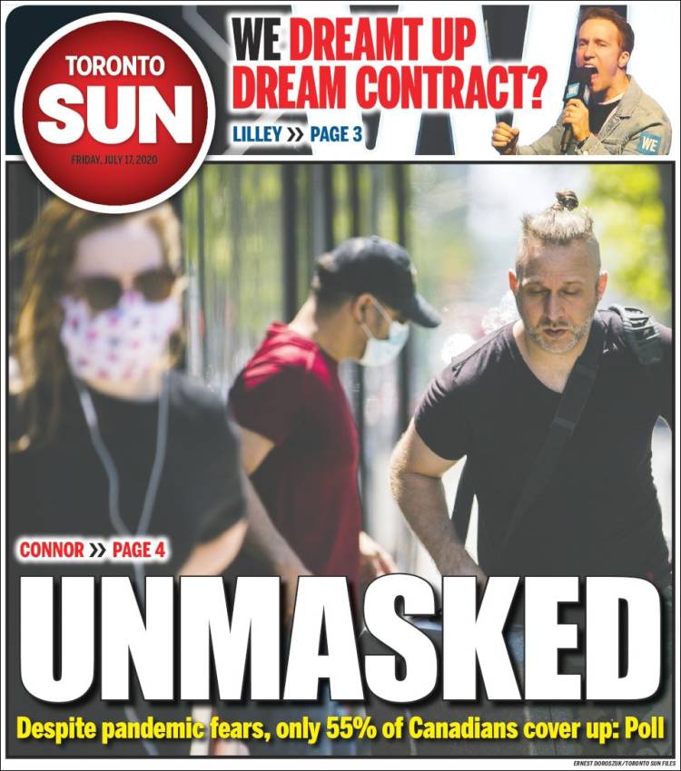 Portada de The Toronto Sun (Canada)