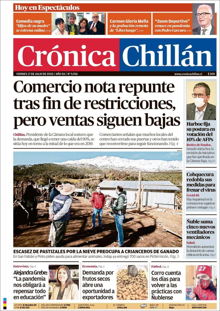 Portada de Crónica Chillán (Chile)