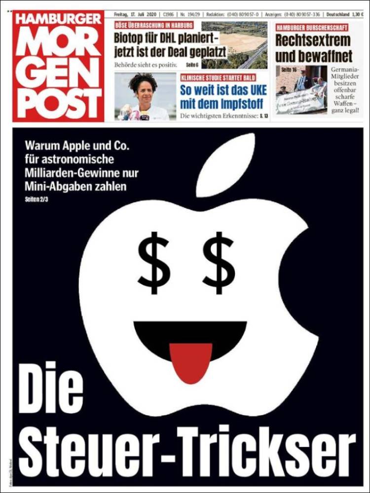 Portada de Hamburger Morgenpost  (Alemania)