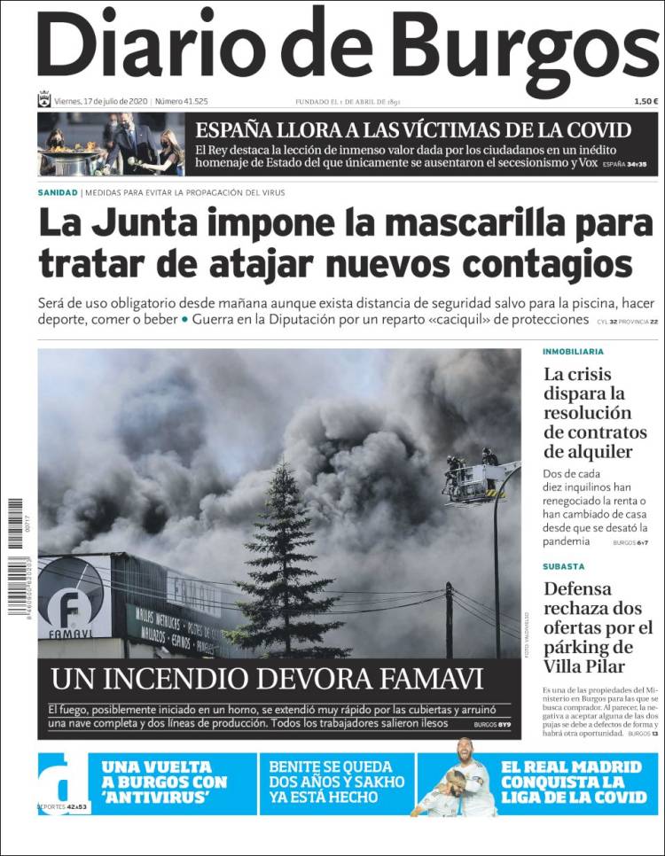Portada de Diario de Burgos (Espa&ntilde;a)